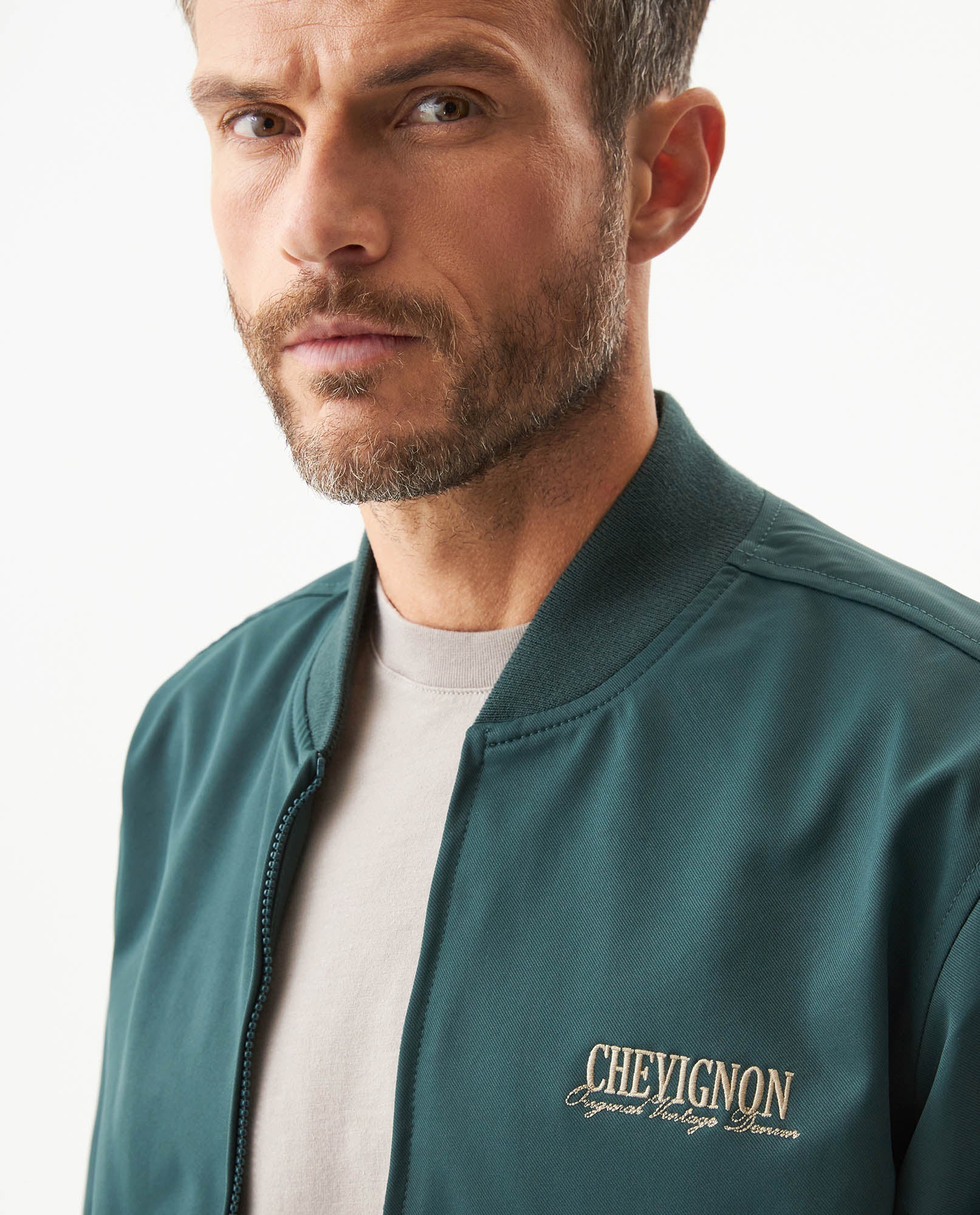 Men's Herringbone Bomber Jacket in Polyester, Jetty 629G013 - 4