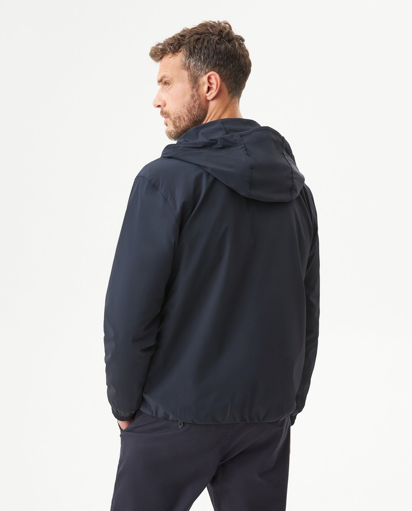 Men's Windbreaker Jacket in Nylon Stretch Blend, Tidewater - 5