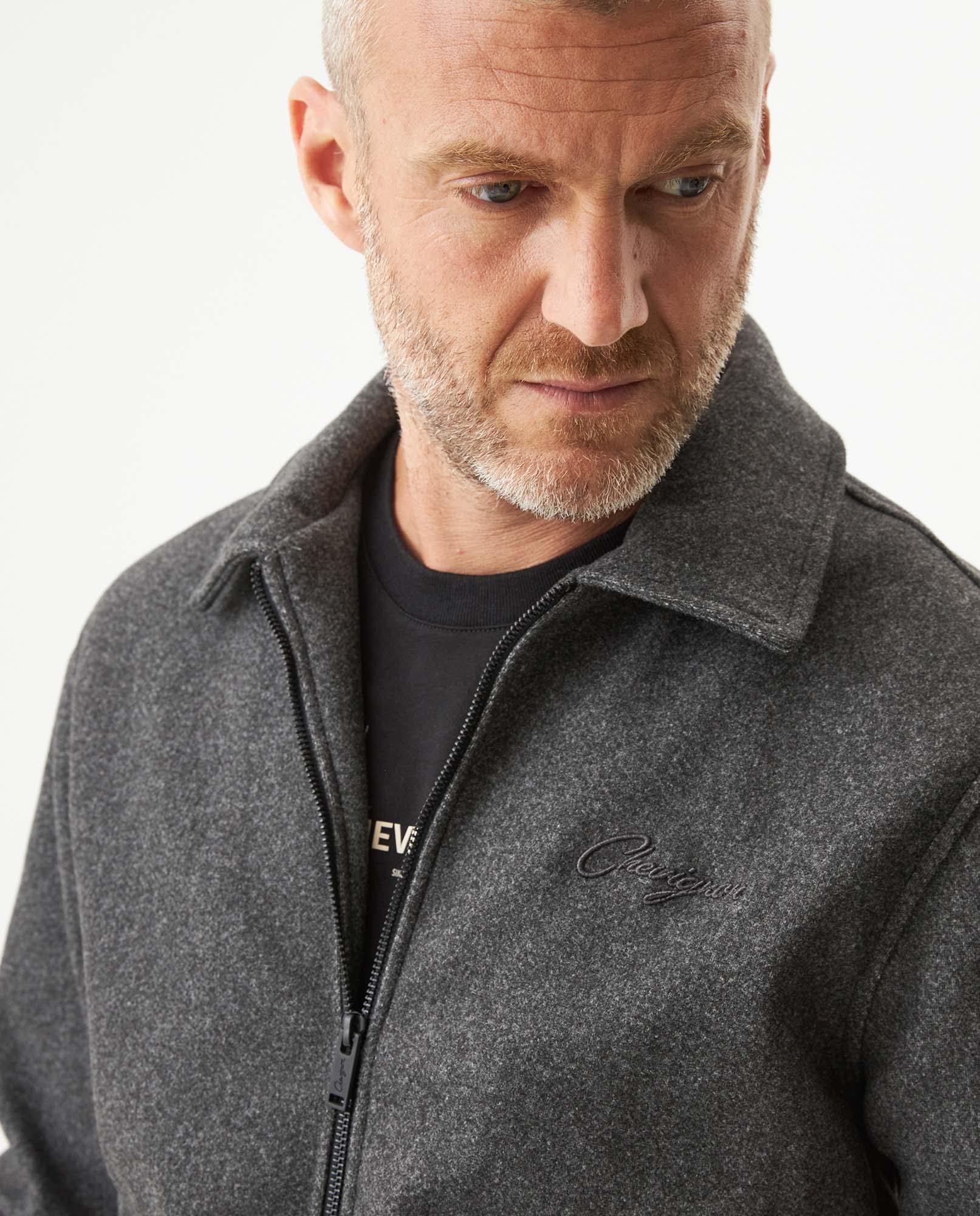 Men's Peach Touch Aviator Jacket in Polyester, Mariner - 4