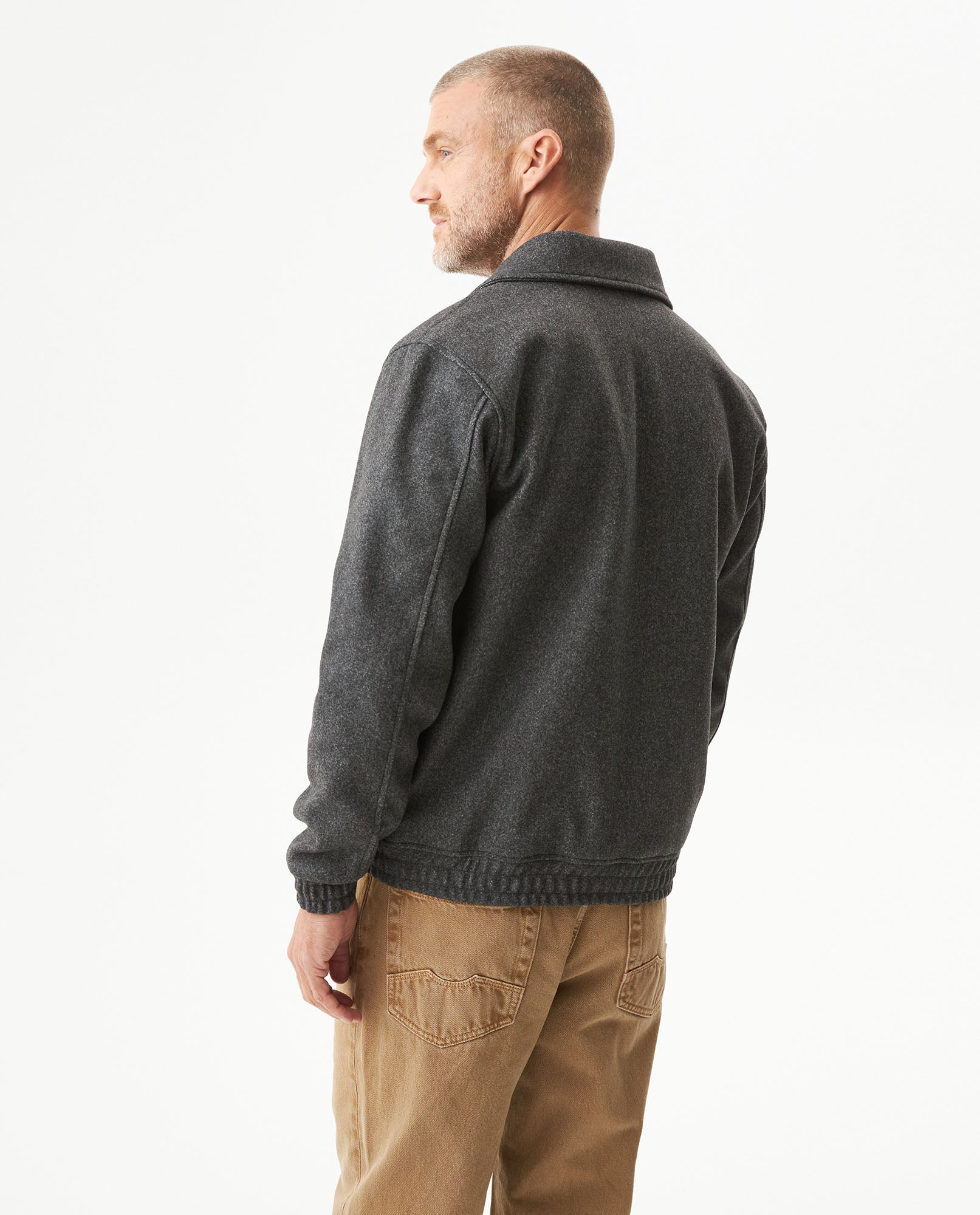Men's Peach Touch Aviator Jacket in Polyester, Mariner - 5