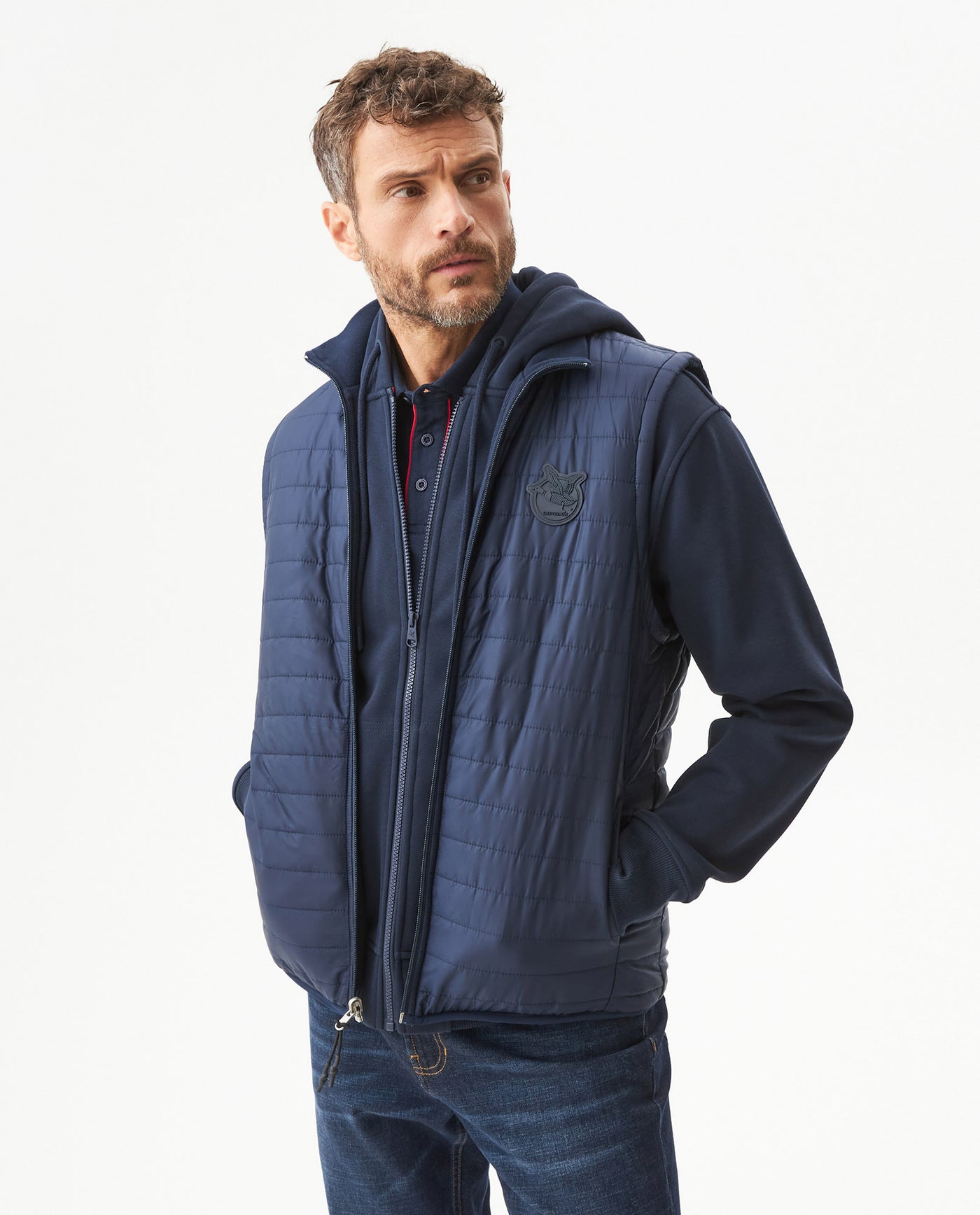 Men's Reversible Vest in Polyester-Cotton Blend, Boatyard - 2