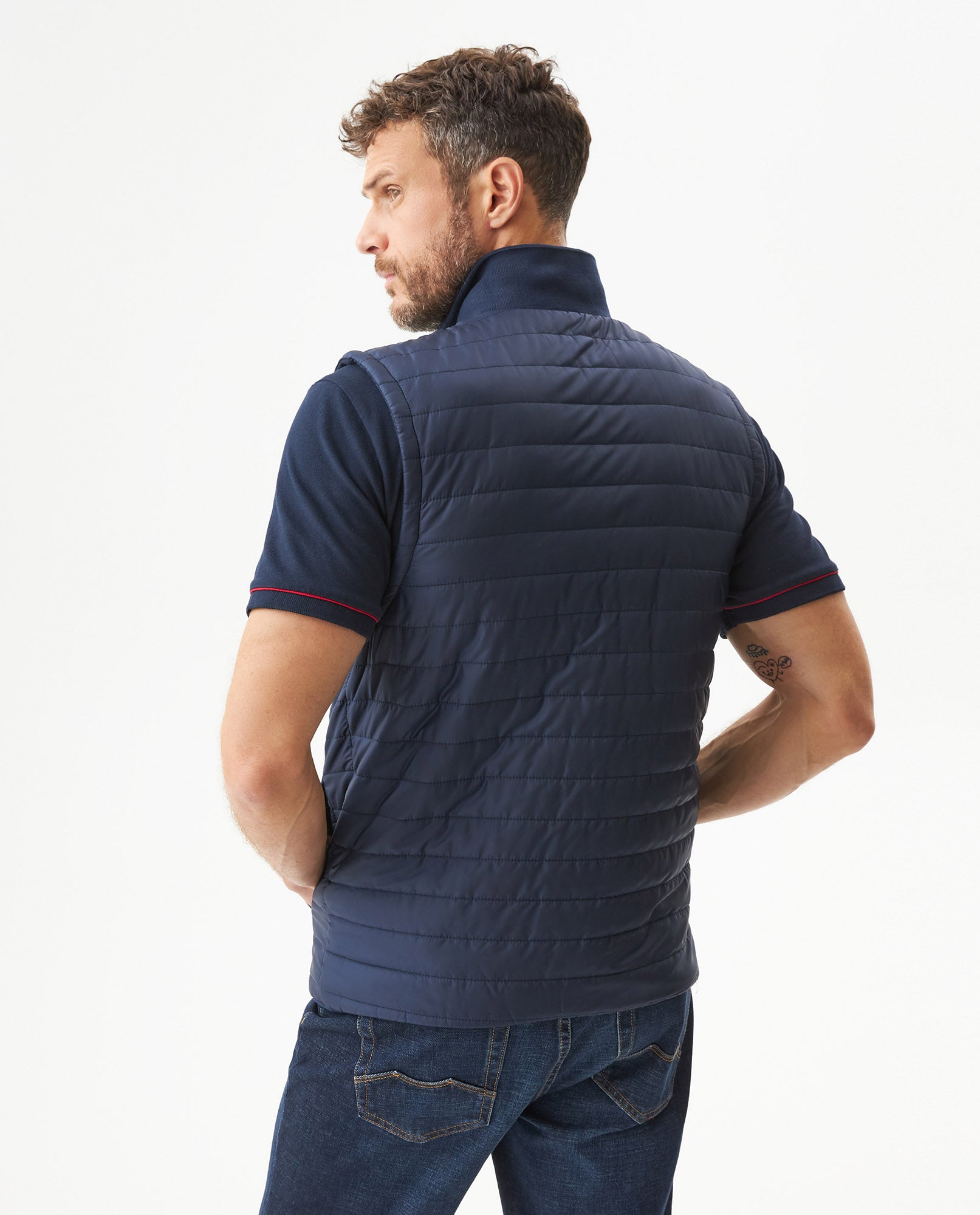 Men's Reversible Vest in Polyester-Cotton Blend, Boatyard - 5