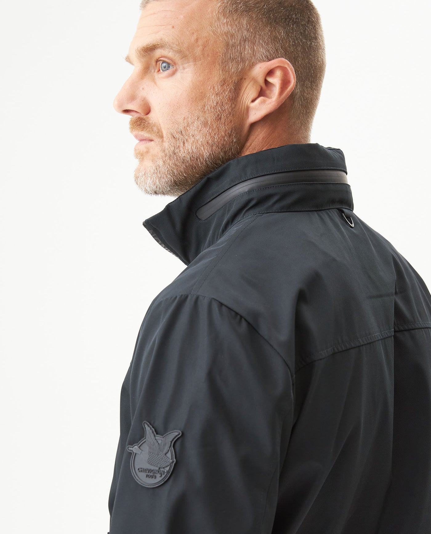 Men's Hidden Hood Smart Bomber Jacket in Polyester, Seaport - 6