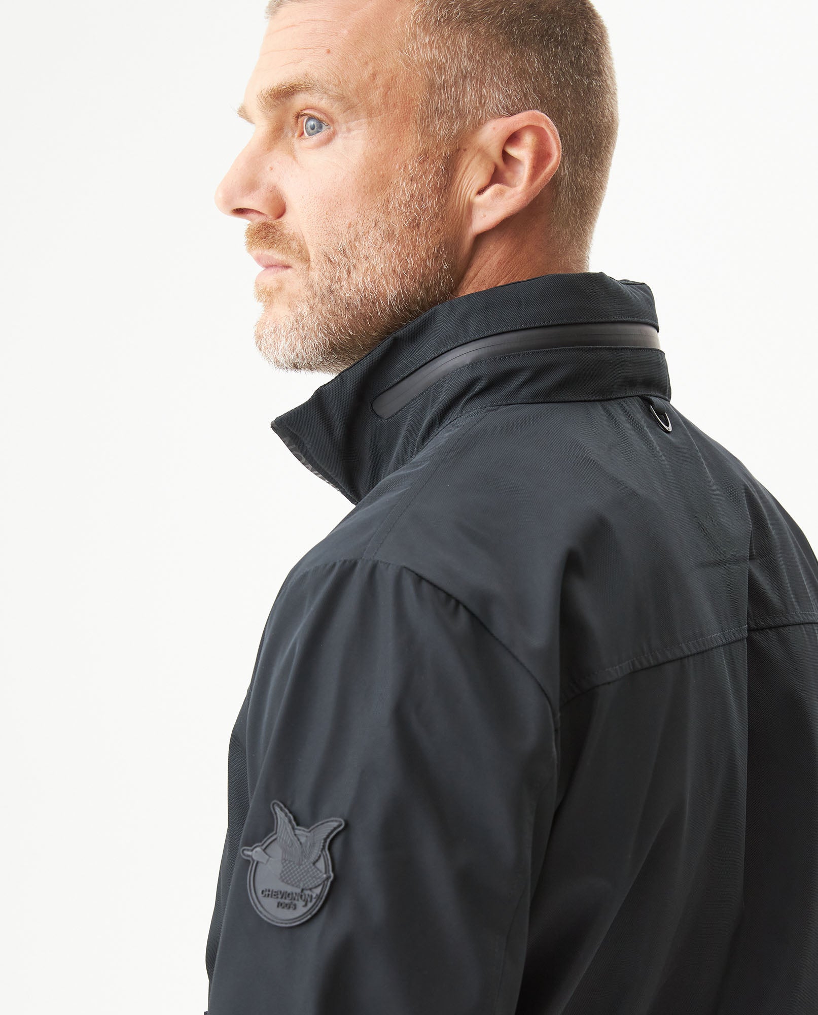 Men's Hidden Hood Smart Bomber Jacket in Polyester, Seaport - 6
