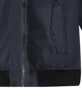 Men's Hidden Hood Smart Bomber Jacket in Polyester, Seaport - 7