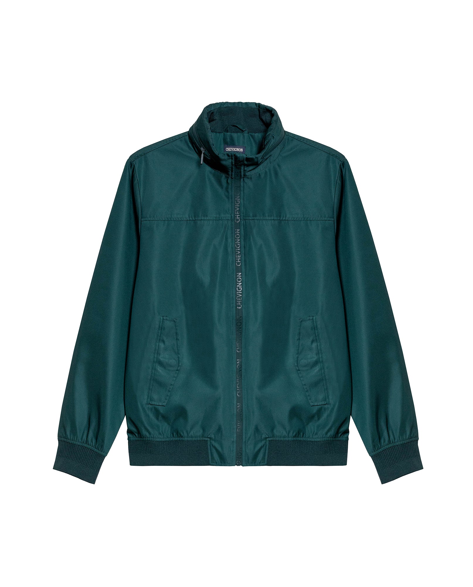 Men's Hidden Hood Smart Bomber Jacket in Polyester, Seaport - 1