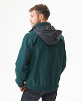 Men's Hidden Hood Smart Bomber Jacket in Polyester, Seaport - 5