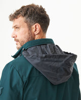 Men's Hidden Hood Smart Bomber Jacket in Polyester, Seaport - 6
