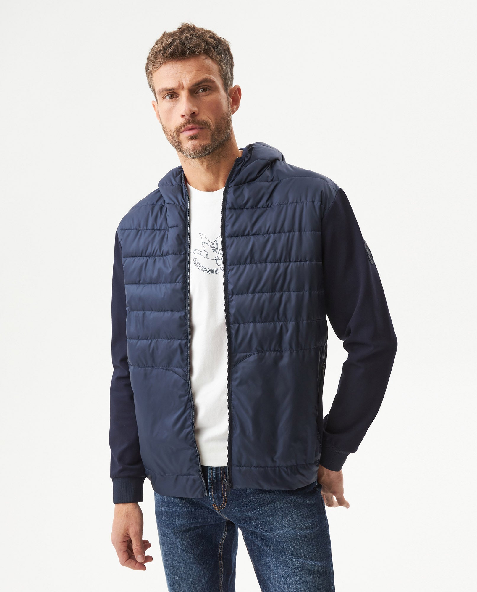 Men's Hooded Bomber Jacket in Polyester, Coordinates - 2