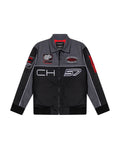 Men's Racing Aviator Jacket in Polyester-Cotton Blend - 1