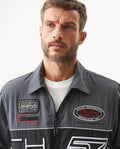 Men's Racing Aviator Jacket in Polyester-Cotton Blend - 4