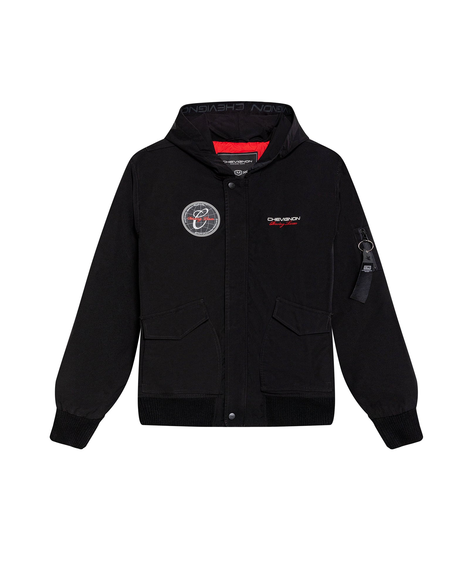 Men's Racing Bomber Jacket with Hood in Polyester - 1