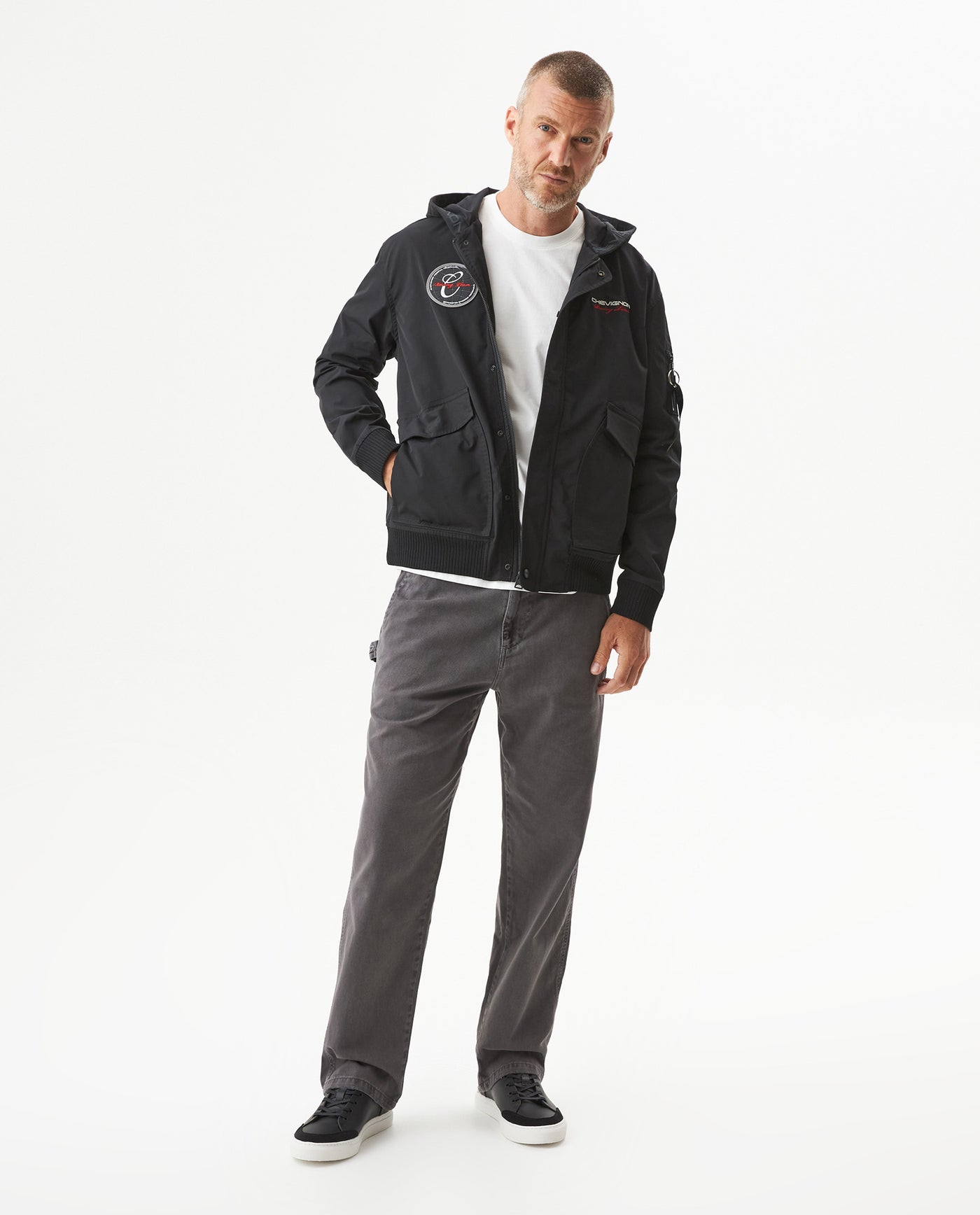 Men's Racing Bomber Jacket with Hood in Polyester - 3