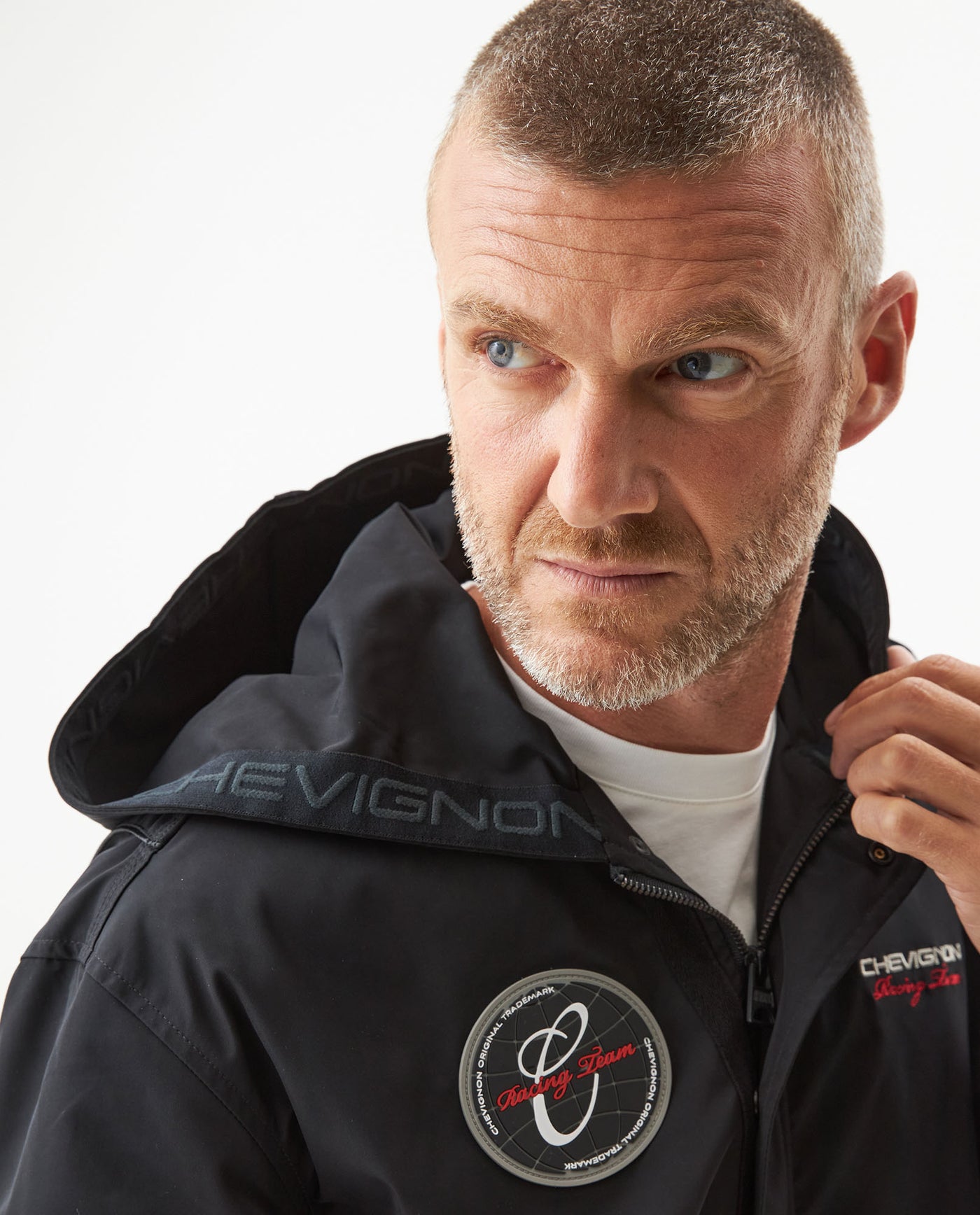 Men's Racing Bomber Jacket with Hood in Polyester - 4