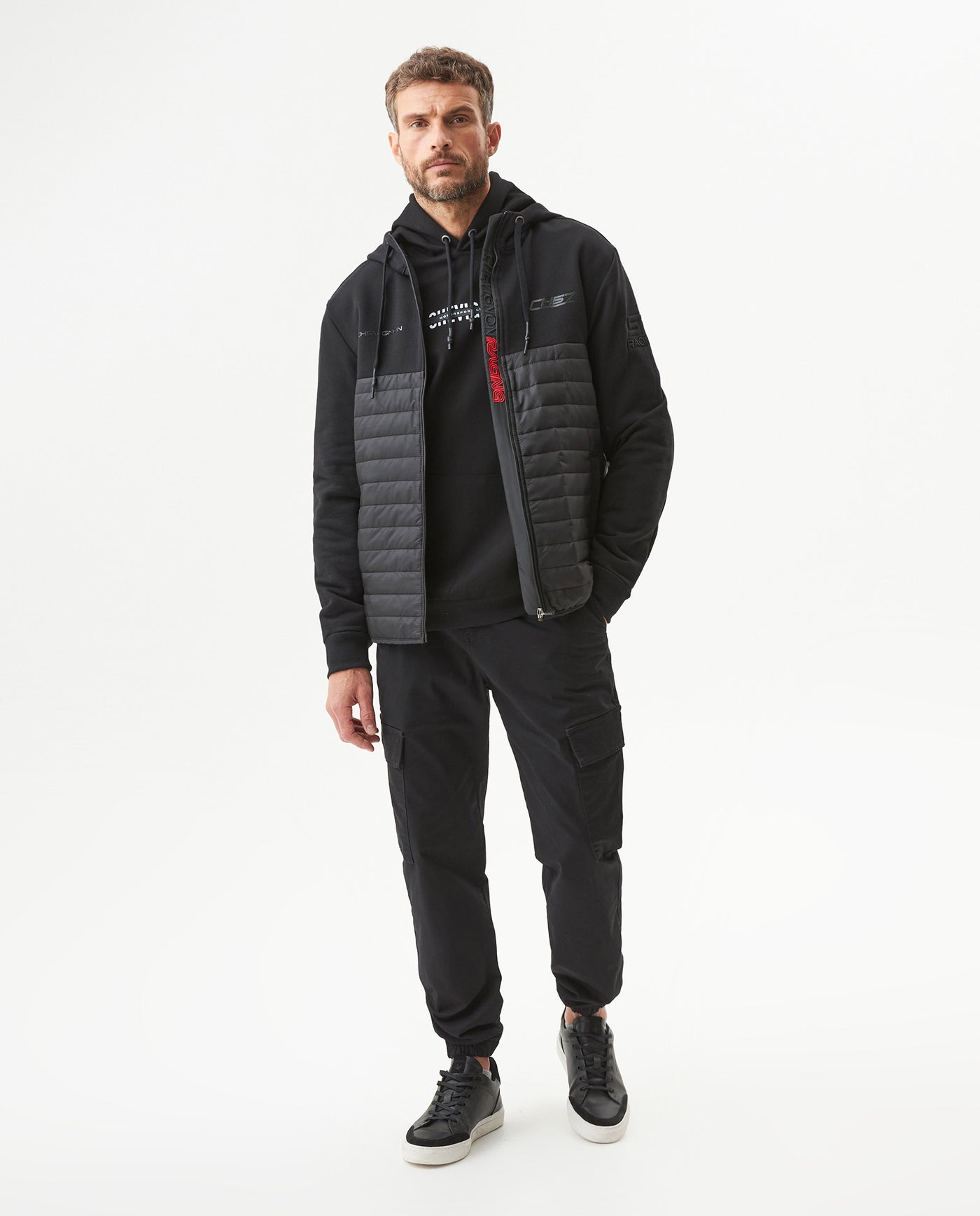 Men's Racing Quilted Jacket in Cotton-Polyester Blend - 3
