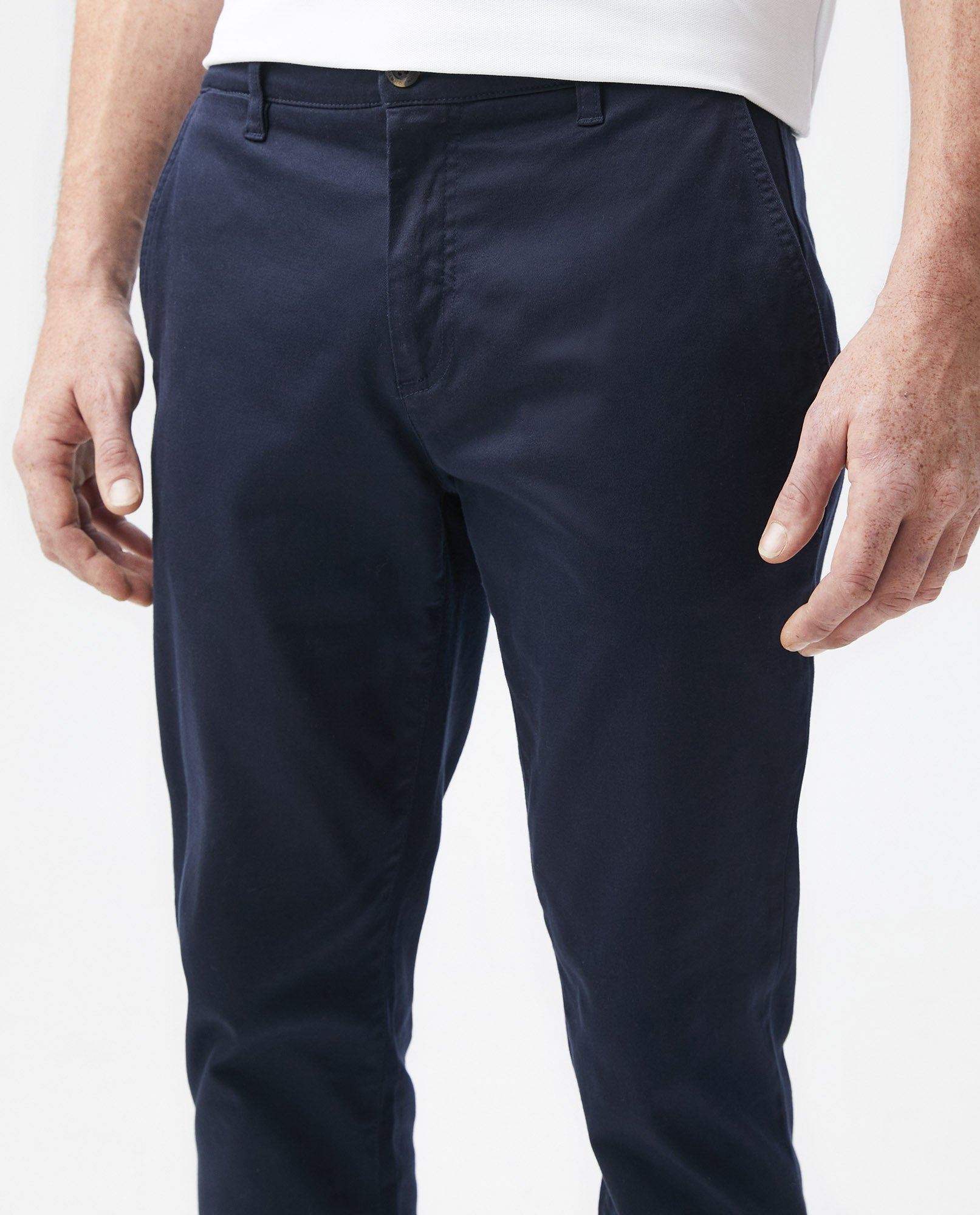 Men's Pants, Cotton - Elastane - Blue - 3