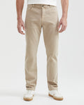 Men's 5-Pocket Regular Fit Dyed Pants Leather Label Rivets in Cotton Stretch Blend - 1