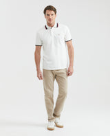 Men's 5-Pocket Regular Fit Dyed Pants Leather Label Rivets in Cotton Stretch Blend - 2