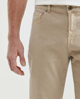 Men's 5-Pocket Regular Fit Dyed Pants Leather Label Rivets in Cotton Stretch Blend - 3