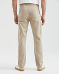 Men's 5-Pocket Regular Fit Dyed Pants Leather Label Rivets in Cotton Stretch Blend - 4