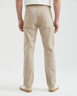 Men's 5-Pocket Regular Fit Dyed Pants Leather Label Rivets in Cotton Stretch Blend - 4