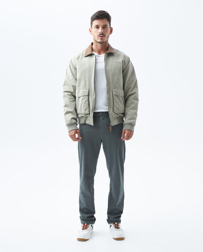 Men's Pants, Regular Fit Straight Leg - Traditional 5 Pocket Design - Green - 2