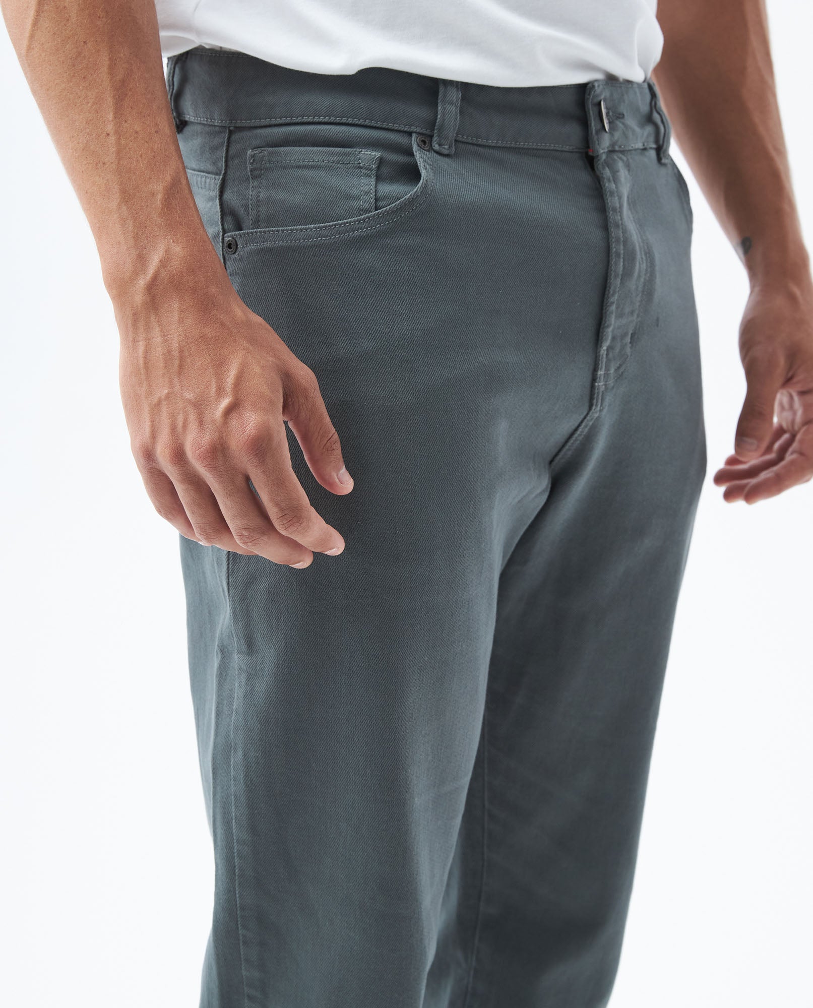 Men's Pants, Regular Fit Straight Leg - Traditional 5 Pocket Design - Green - 3