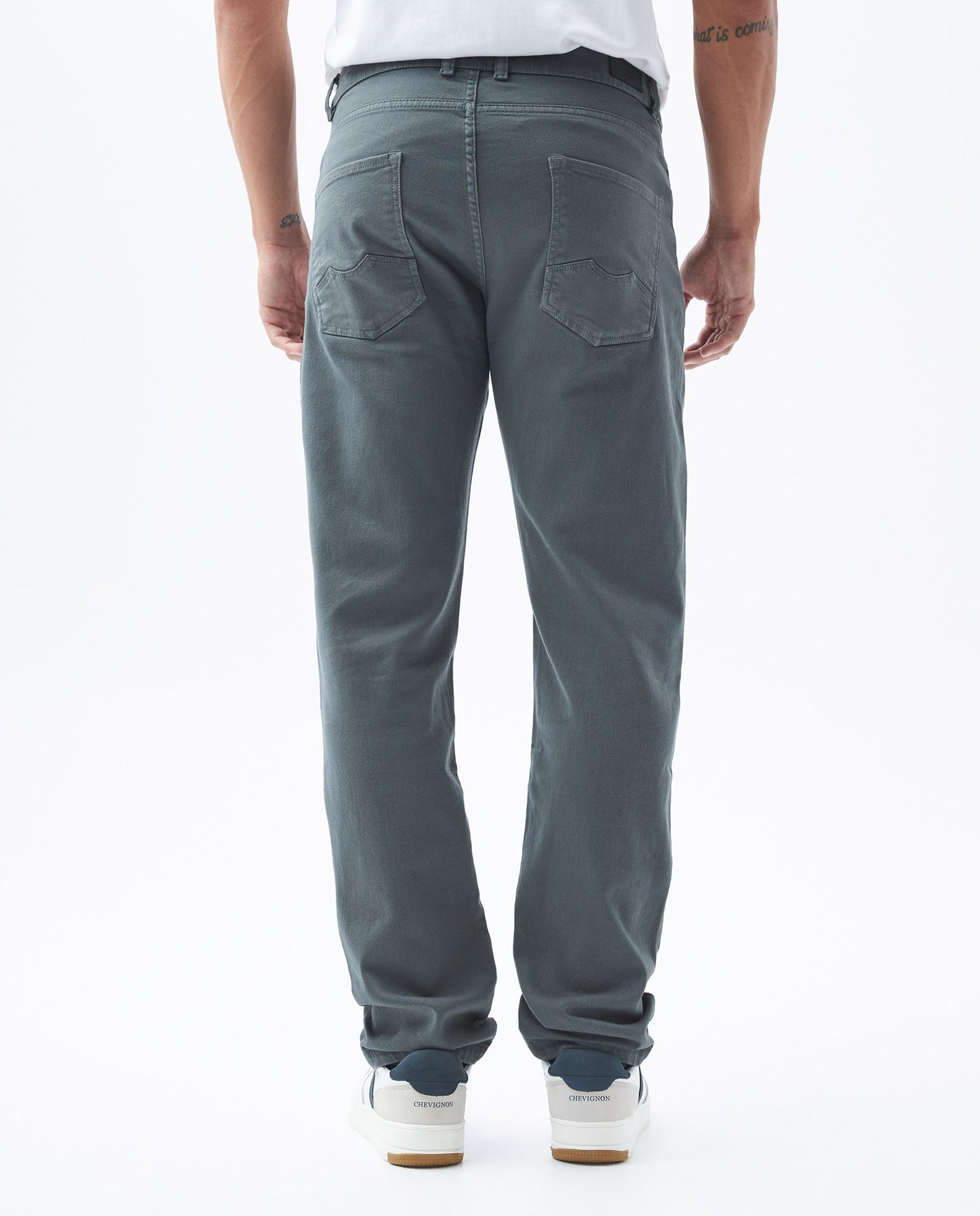 Men's Pants, Regular Fit Straight Leg - Traditional 5 Pocket Design - Green - 4