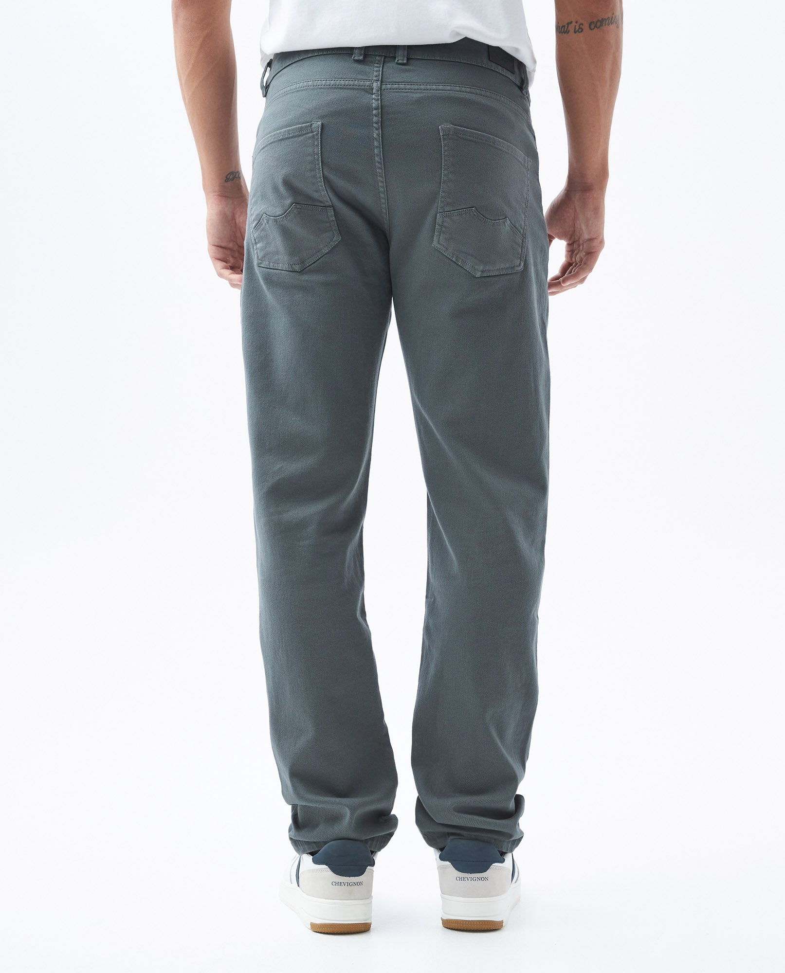 Men's Pants, Regular Fit Straight Leg - Traditional 5 Pocket Design - Green - 4