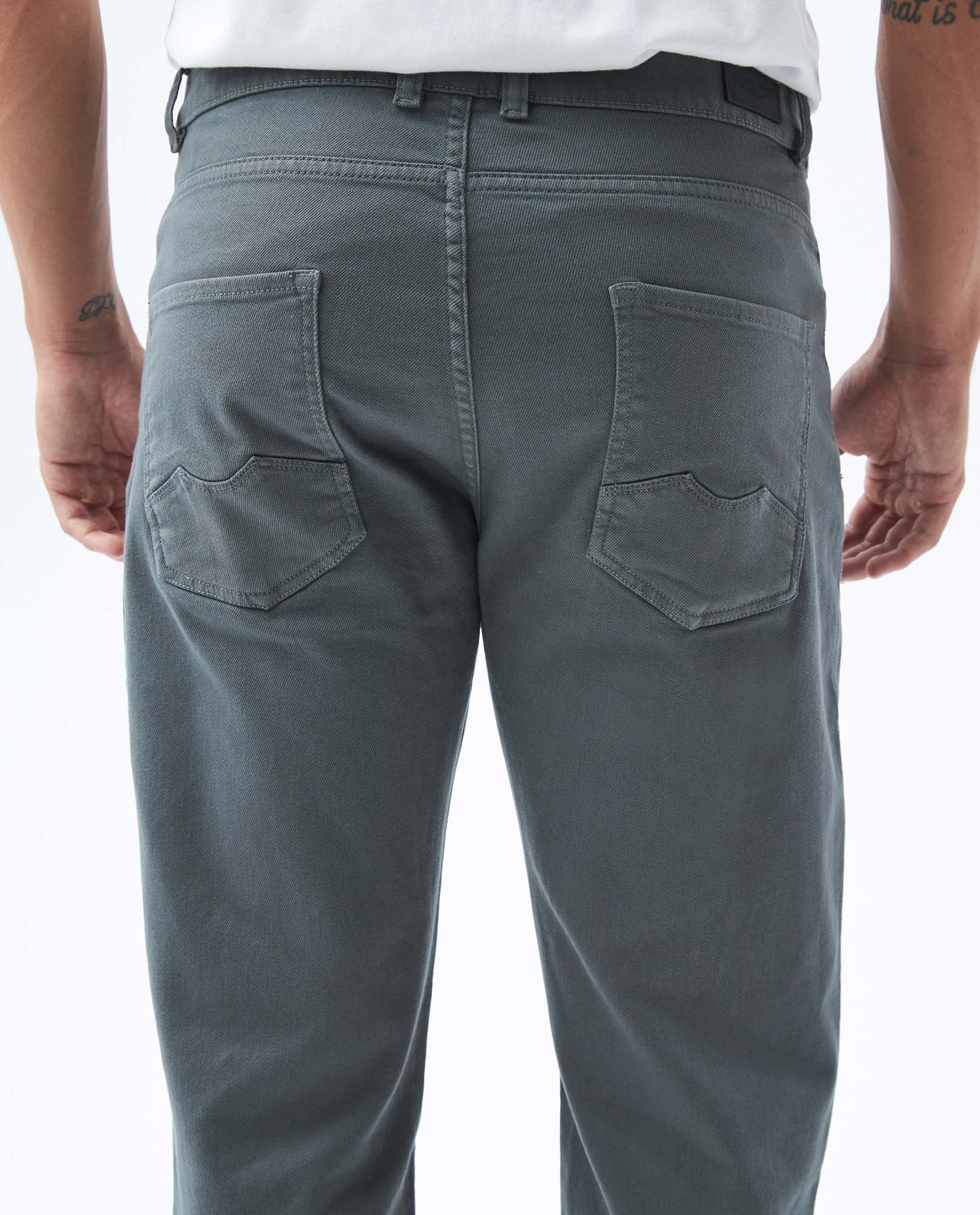 Men's Pants, Regular Fit Straight Leg - Traditional 5 Pocket Design - Green - 5