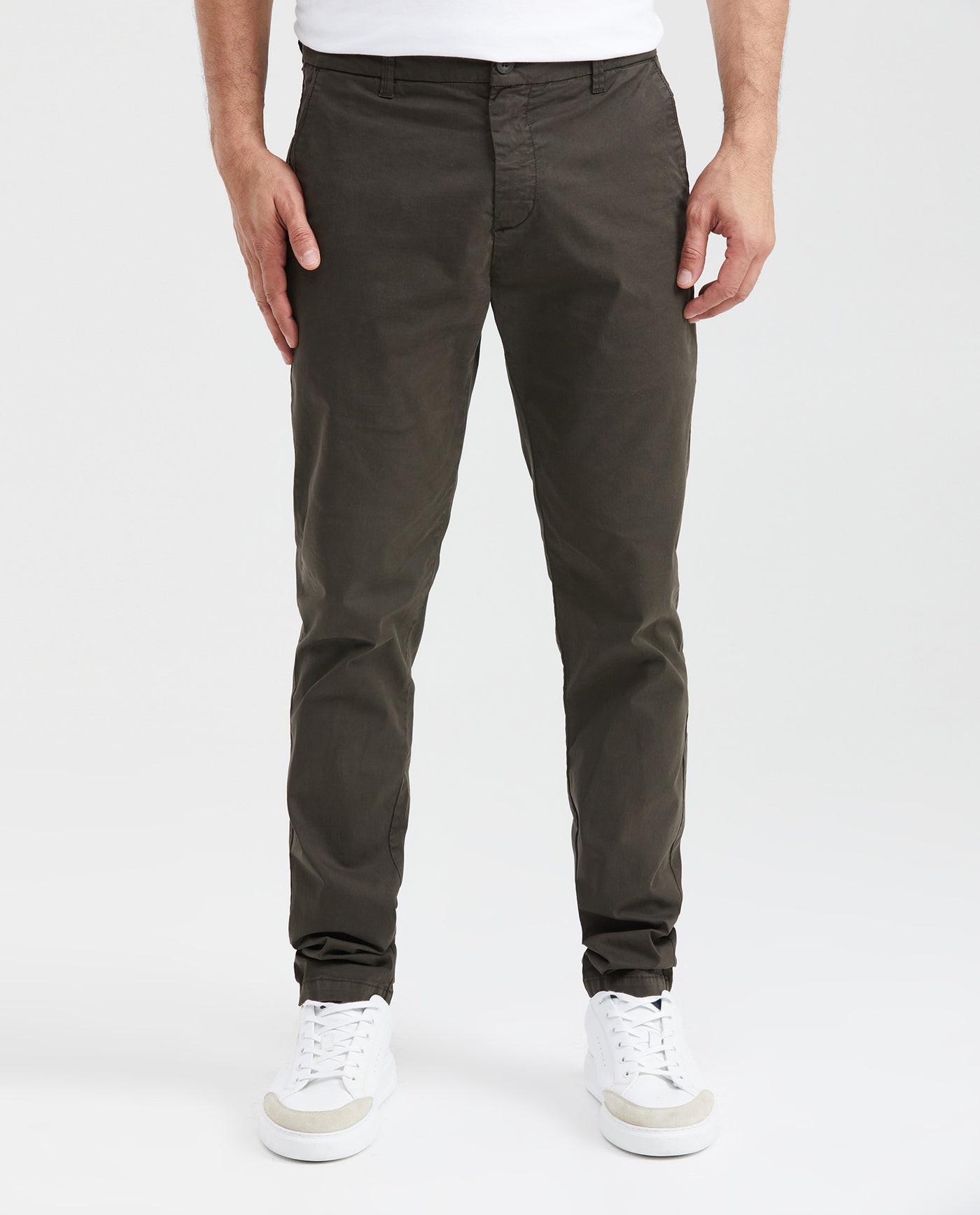 Men's Slim Fit Chino Pants Soft Touch Mid-Rise Cotton Stretch - 1