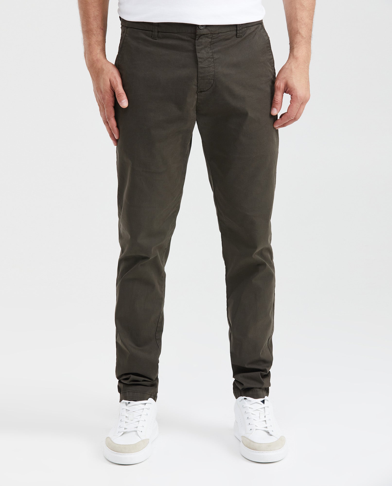 Men's Slim Fit Chino Pants Soft Touch Mid-Rise Cotton Stretch - 1