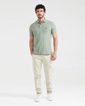 Men's Regular Fit Cargo Pants Wide Leg Diagonal Pockets Cotton-Elastane - 5