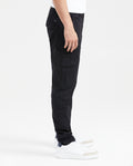 Men's Regular Fit Cargo Pants Wide Leg Diagonal Pockets Cotton-Elastane - 3