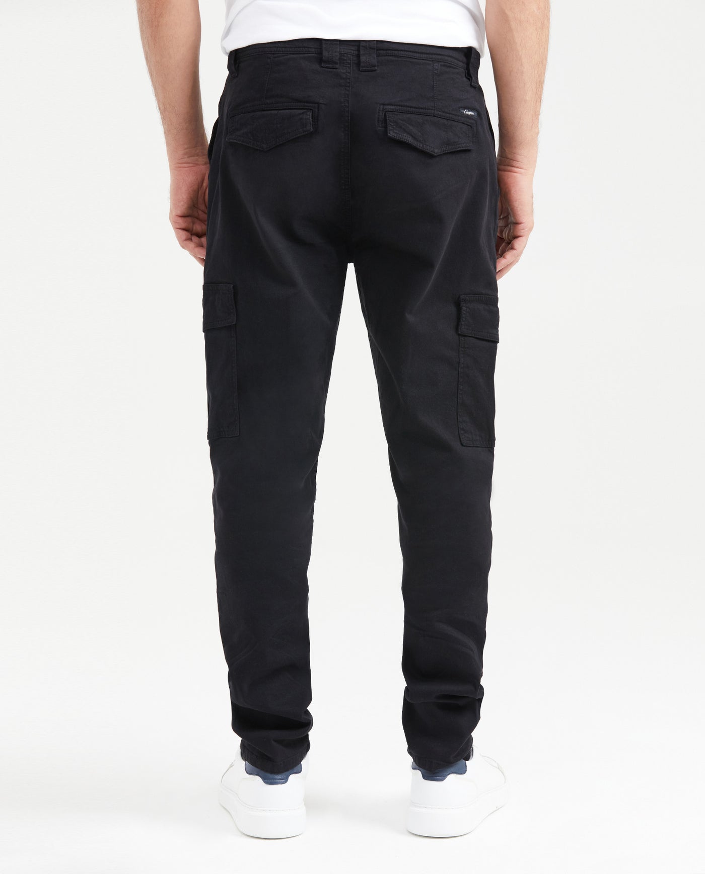 Men's Regular Fit Cargo Pants Wide Leg Diagonal Pockets Cotton-Elastane - 4