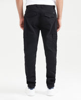 Men's Regular Fit Cargo Pants Wide Leg Diagonal Pockets Cotton-Elastane - 4