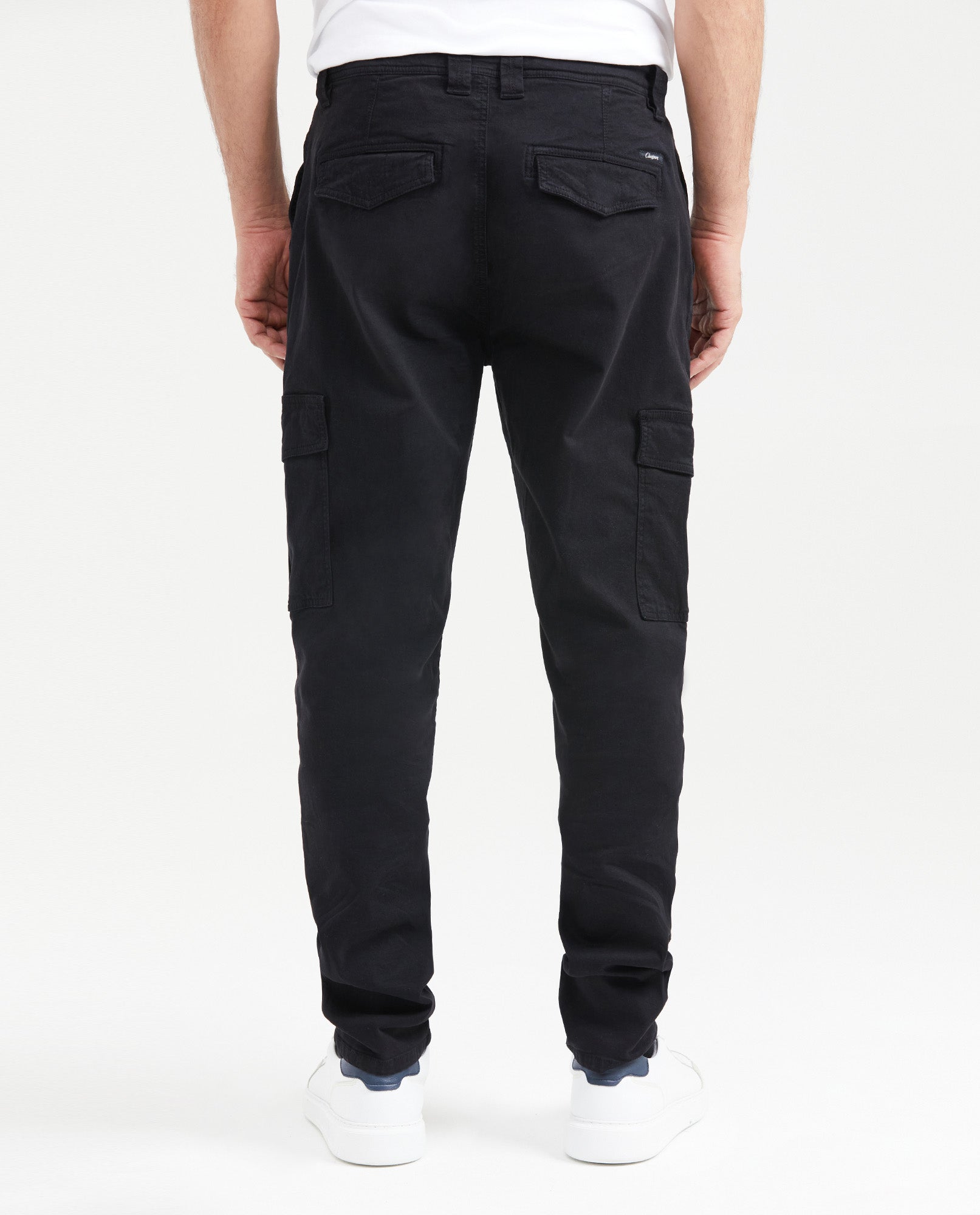 Men's Regular Fit Cargo Pants Wide Leg Diagonal Pockets Cotton-Elastane - 4