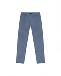 Mens Chino Pants Mid Rise Bootcut Cotton Elastane Piping Pockets Buttons Label Over Piping - Blue 63_631H000_AZU184215_0
