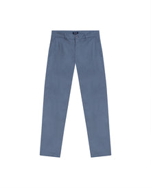 Mens Chino Pants Mid Rise Bootcut Cotton Elastane Piping Pockets Buttons Label Over Piping - Blue 63_631H000_AZU184215_0