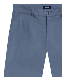 Mens Chino Pants Mid Rise Bootcut Cotton Elastane Piping Pockets Buttons Label Over Piping - Blue 63_631H000_AZU184215_3