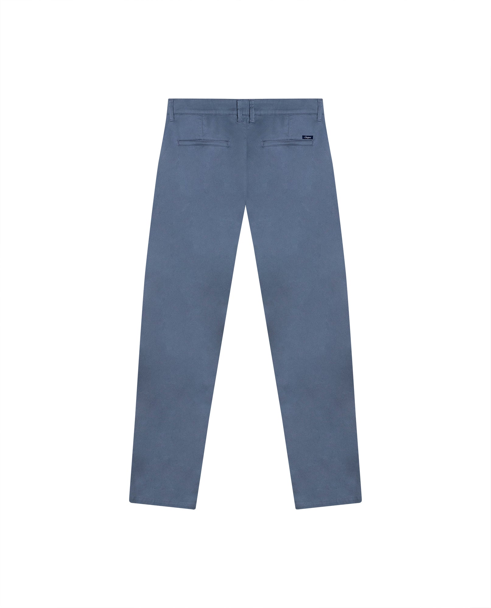 Mens Chino Pants Mid Rise Bootcut Cotton Elastane Piping Pockets Buttons Label Over Piping - Blue 63_631H000_AZU184215_5