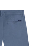 Mens Chino Pants Mid Rise Bootcut Cotton Elastane Piping Pockets Buttons Label Over Piping - Blue 63_631H000_AZU184215_6