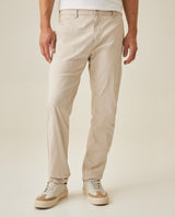 Mens Chino Pants Mid Rise Bootcut Cotton Elastane Piping Pockets Buttons Label Over Piping - Beige 63_631H000_BEI140002_0