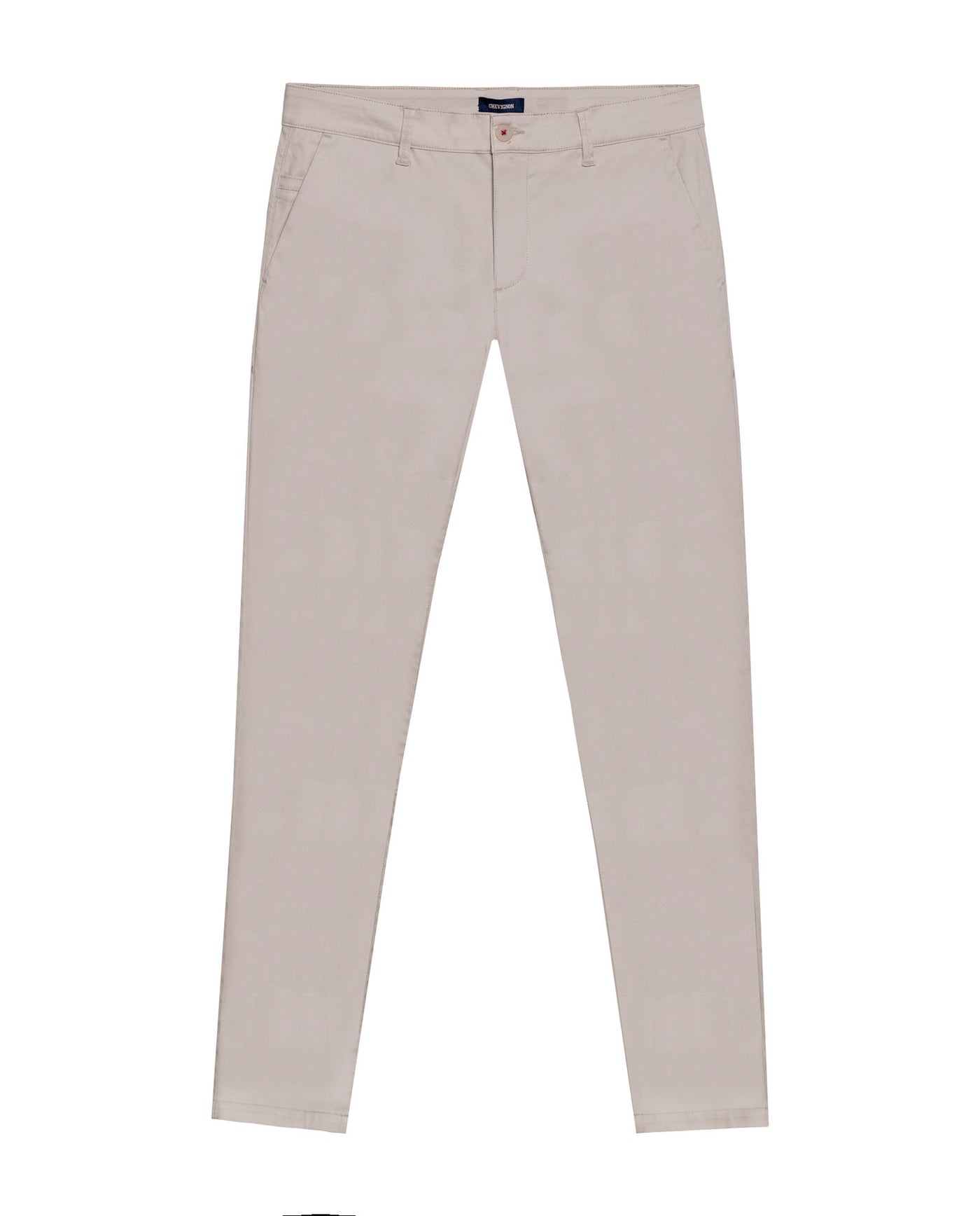 Mens Chino Pants Mid Rise Bootcut Cotton Elastane Piping Pockets Buttons Label Over Piping - Beige 63_631H000_BEI140002_3