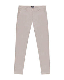 Mens Chino Pants Mid Rise Bootcut Cotton Elastane Piping Pockets Buttons Label Over Piping - Beige 63_631H000_BEI140002_3