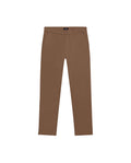 Mens Chino Pants Mid Rise Bootcut Cotton Elastane Piping Pockets Buttons Label Over Piping - Brown 63_631H000_CAF181018_3