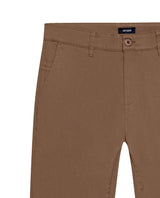 Mens Chino Pants Mid Rise Bootcut Cotton Elastane Piping Pockets Buttons Label Over Piping - Brown 63_631H000_CAF181018_8