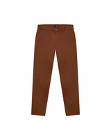 Mens Chino Pants Mid Rise Bootcut Cotton Elastane Piping Pockets Buttons Label Over Piping - Brown 63_631H000_CAF181031_0