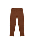 Mens Chino Pants Mid Rise Bootcut Cotton Elastane Piping Pockets Buttons Label Over Piping - Brown 63_631H000_CAF181031_5