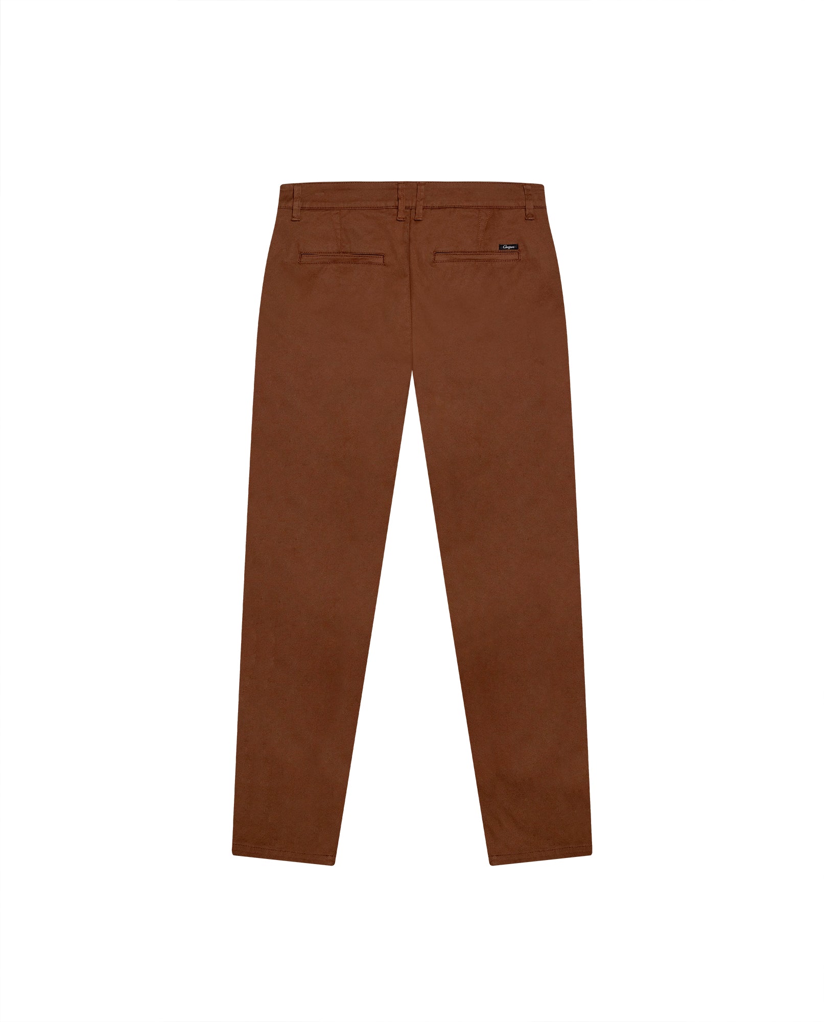Mens Chino Pants Mid Rise Bootcut Cotton Elastane Piping Pockets Buttons Label Over Piping - Brown 63_631H000_CAF181031_5